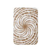 Boho Terracotta Spiral Pattern Gefärbte Krawatte Badematte (Vorderseite Vertikal)
