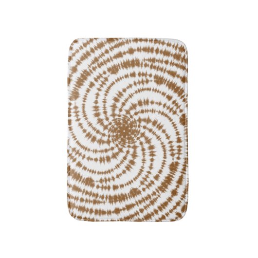 Boho Terracotta Spiral Pattern Gefärbte Krawatte Badematte (Vorderseite Vertikal)