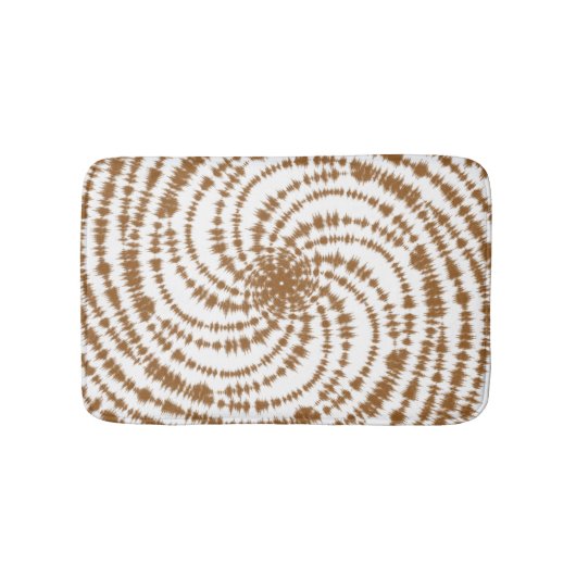 Boho Terracotta Spiral Pattern Gefärbte Krawatte Badematte (Vorderseite)