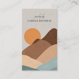 Boho Terracotta Sun Mountains Handgearbeitete Juwe Visitenkarte