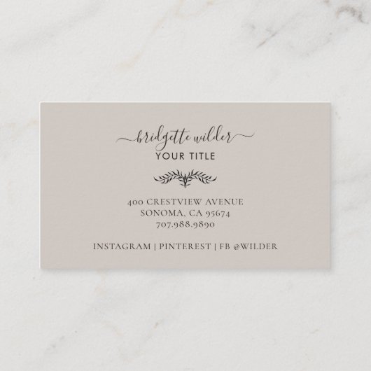 Boho Terracotta Sun Mountains Visitenkarte (Rückseite)