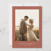 Boho Terracotta Taupe Elegante Hochzeit Save The Date (Rückseite)