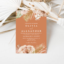 Boho Terracotta Tropical Floral und Palm Hochzeit