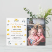 Boho terracotta Twins erste Reise Geburtstag Einladung (Stehend Vorderseite)