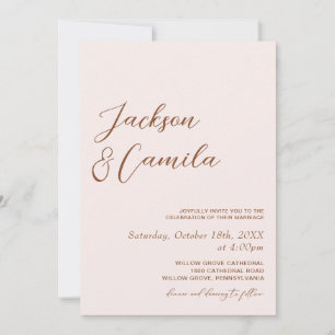 Boho Terracotta und Cream Foto Wedding Einladung
