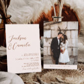Boho Terracotta und Cream Foto Wedding Einladung
