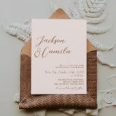 Boho Terracotta und Cream Foto Wedding Einladung