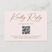 Boho Terracotta und Cream Wedding RSVP Qr Code Begleitkarte (Vorderseite)