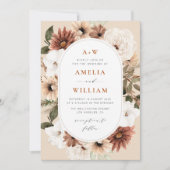 boho terracotta und grüne Einladung (Vorderseite)