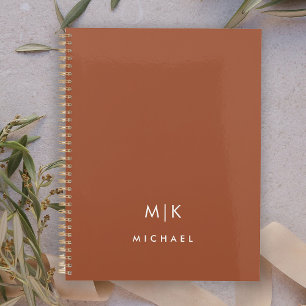 Boho Terracotta und White Modernes Monogramm Planer