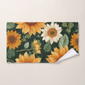 Boho Terracotta Vintag Sonnenblumenmuster Badhandtuch Set (Handtuch)