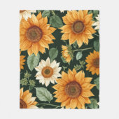 Boho Terracotta Vintag Sonnenblumenmuster Fleecedecke (Vorderseite)