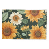 Boho Terracotta Vintag Sonnenblumenmuster Kissenbezug (Rückseite)