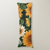 Boho Terracotta Vintag Sonnenblumenmuster Seitenschläferkissen (Vorderseite Vertikal)