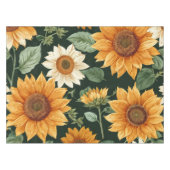 Boho Terracotta Vintag Sonnenblumenmuster Tischdecke (Vorderseite (Horizontal))