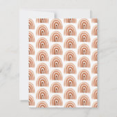 Boho Terracotta Watercolor Rainbow Baby Dusche Einladung (Rückseite)