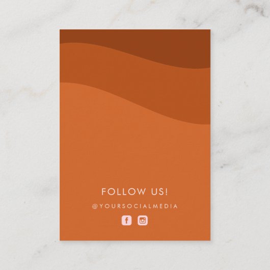 Boho Terracotta Waves Custom Logo Earring Display Visitenkarte (Rückseite)