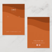 Boho Terracotta Waves Custom Logo Earring Display Visitenkarte (Vorne/Hinten)