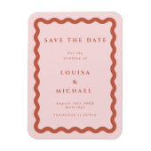 Boho Terracotta Wavy Frame Wedding Save the Date Magnet (Vertikal)