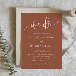 Boho Terracotta We Do Modern Calligraphy Wedding Einladung