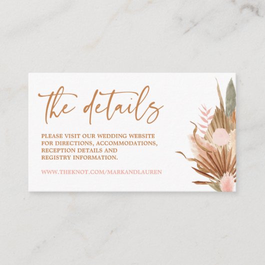 Boho Terracotta Website Info-Karte Begleitkarte (Vorderseite)