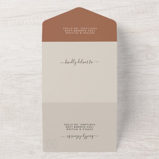 Boho Terracotta Wedding All In One Einladung (Außenbereich)