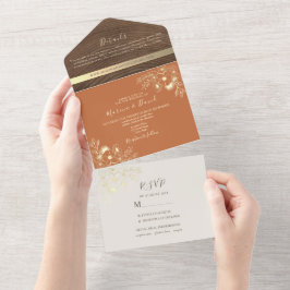 Boho Terracotta Wedding All In One Einladung