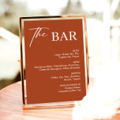 Boho Terracotta Wedding Bar Sign Poster