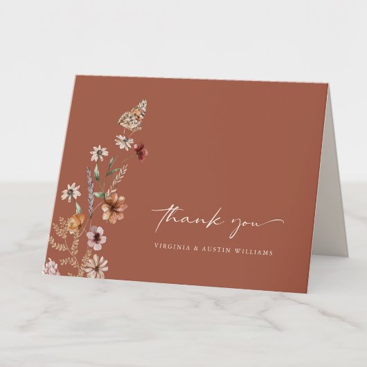 Boho Terracotta Wedding Dankeschön Karte