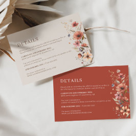 Boho Terracotta Wedding Details Eintrittskarte Begleitkarte