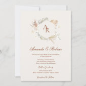 Boho Terracotta Wedding Einladung (Vorderseite)