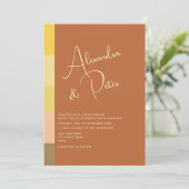 Boho Terracotta Wedding Einladung (Stehend Vorderseite)
