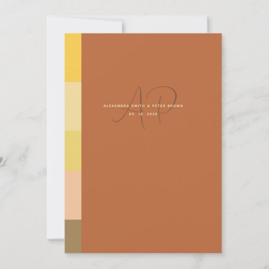 Boho Terracotta Wedding Einladung (Rückseite)