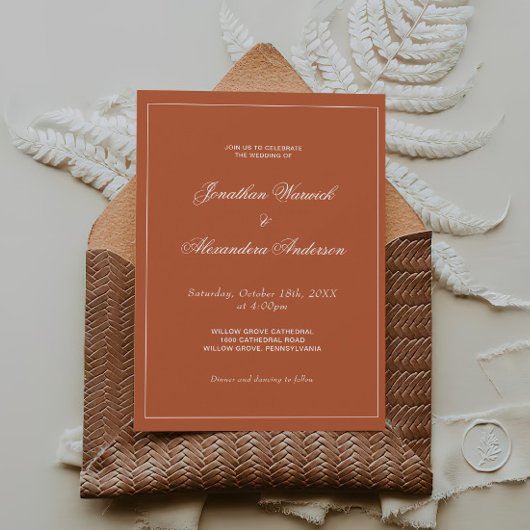 Boho Terracotta Wedding Einladung