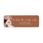 Boho Terracotta Wedding Einladung Rücksendeadresse (Vorne)