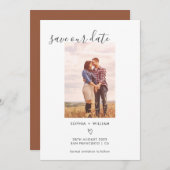 Boho Terracotta Wedding Foto Save the Date (Vorne/Hinten)
