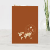 Boho Terracotta Wedding Passport Weltkarte Einladung (Rückseite)