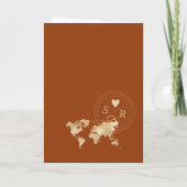 Boho Terracotta Wedding Passport Weltkarte Hawaii Einladung (Rückseite)