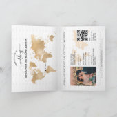 Boho Terracotta Wedding Passport Weltkarte QR Code Einladung (Innenseite)