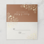 Boho Terracotta Wedding Platzkarte (Außenseite Aufgefaltet)