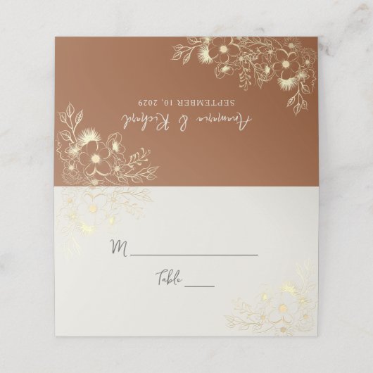 Boho Terracotta Wedding Platzkarte (Außenseite Aufgefaltet)