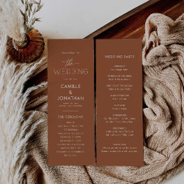 Boho Terracotta Wedding Program Programm