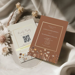 Boho Terracotta Wedding QR Code Einladung