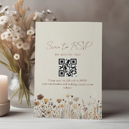 Boho Terracotta Wedding QR Code RSVP Karte