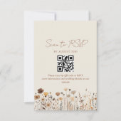 Boho Terracotta Wedding QR Code RSVP Karte (Vorderseite)