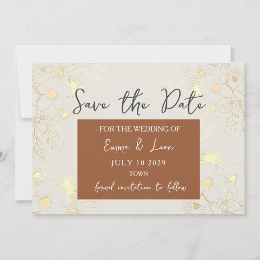 Boho Terracotta Wedding rettet das Datum Save The Date (Vorderseite)