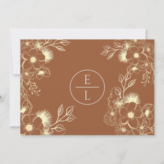 Boho Terracotta Wedding rettet das Datum Save The Date (Rückseite)