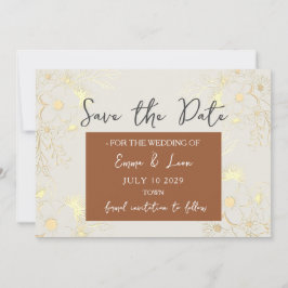 Boho Terracotta Wedding rettet das Datum Save The Date