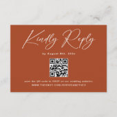 Boho Terracotta Wedding RSVP QR Code Begleitkarte (Vorderseite)