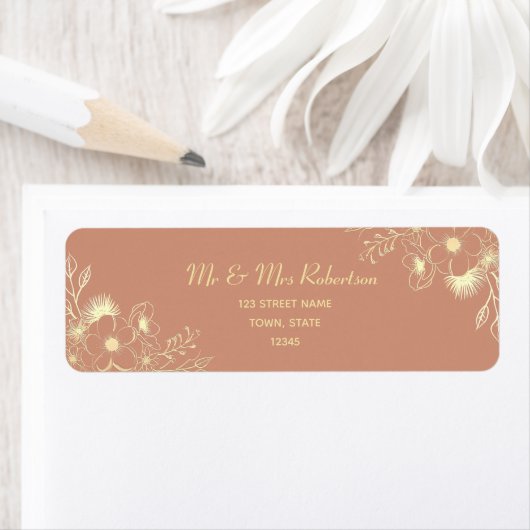 Boho Terracotta Wedding Rücksendeadresse (Insitu)